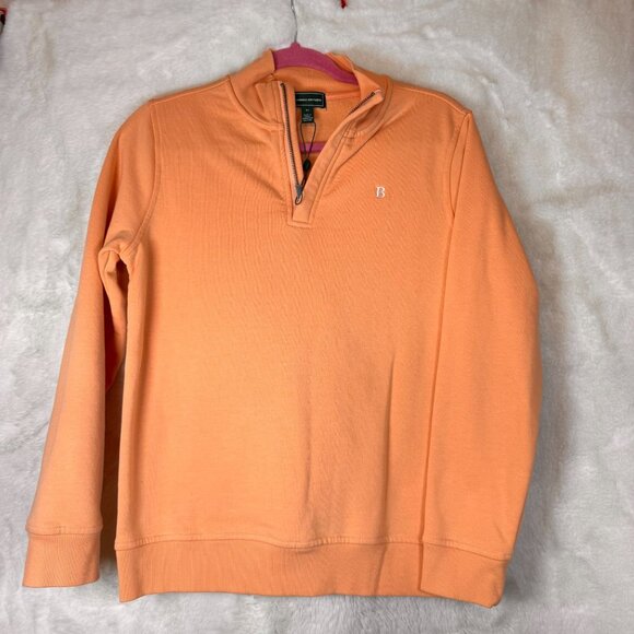 A0008 Brooks Brothers Youth Half-Zip Pullover Sweatshirt 16Y Peach Cotton NWT - Picture 2 of 8